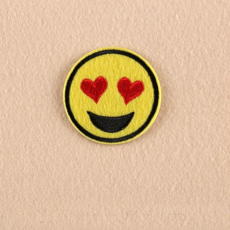 8Pcs Emoji Expression Emboidery Patches Patch Exaggerated Fabric Applique Ornaments Accessories 6.2x