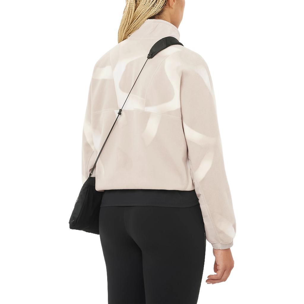 Salomon Chroma Cropped Stand Collar Warm Short Hiking Soft Fleece Sweatshirt Women tops C28456