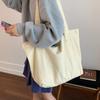 Versatile Cotton Canvas Bag, Women's Large-capacity Tote Bag, Commuting To Work, Simple Leisure, College Student Class Shoulder Bag