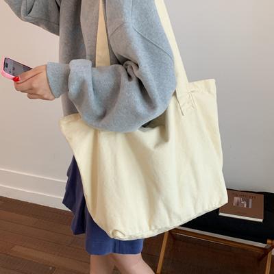 Versatile Cotton Canvas Bag, Women's Large-capacity Tote Bag, Commuting To Work, Simple Leisure, College Student Class Shoulder Bag