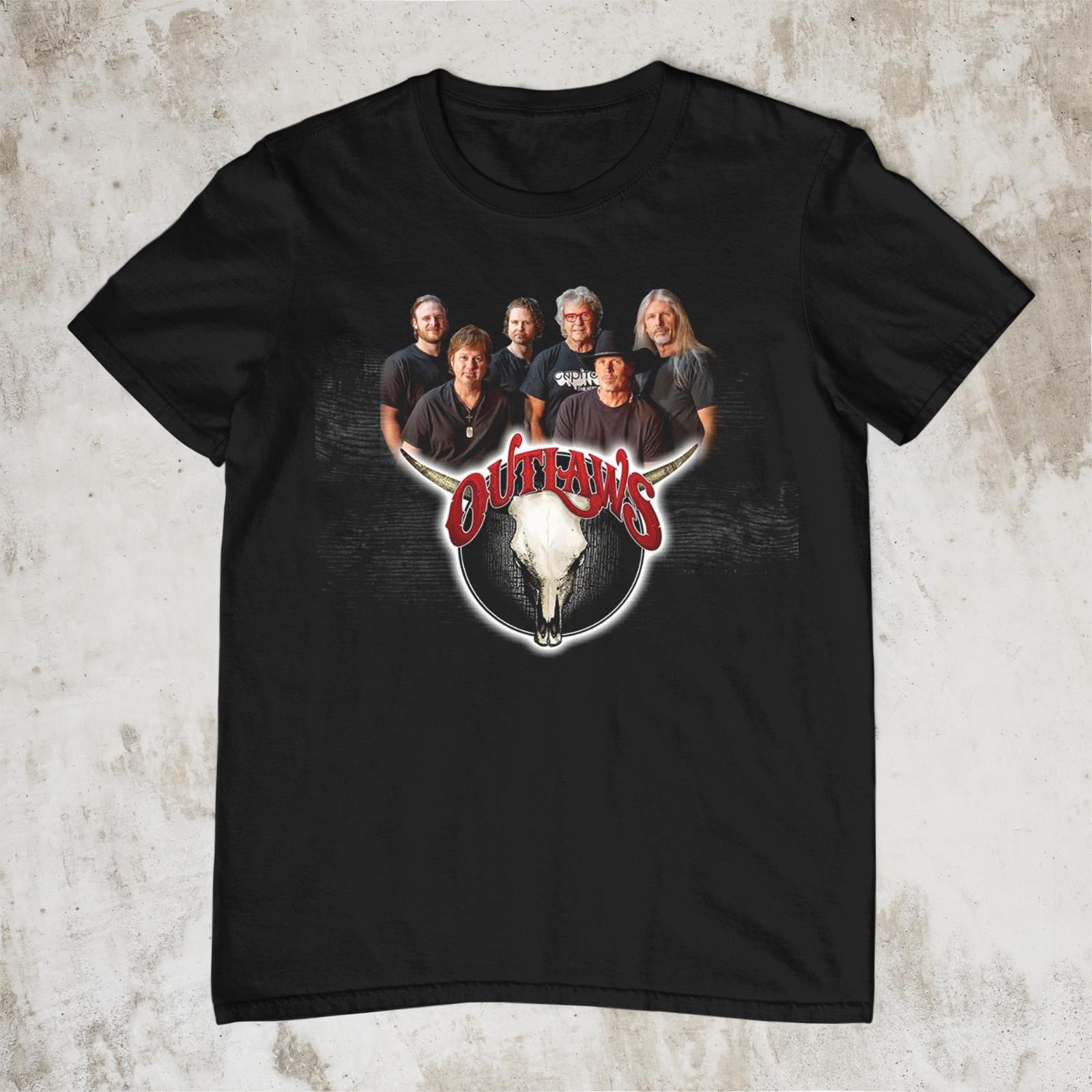 The Outlaws Band Member Concert Short Sleeve Black All Size Shirt QQ1039 XXL
