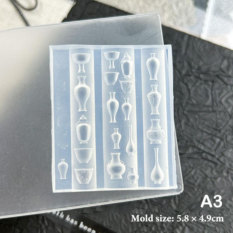 3D Silicone Nail Mold Relief Vase Design DIY Nail Art Decoration Transparent Manicure Template