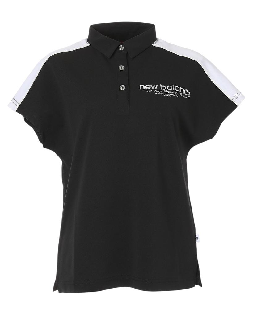 Golf Polo Shirt 3 [New Balance] Short-Sleeve (Stretchable & Ultra-Quick Drying) / Women's / 012-6168502 010_Black [LL]