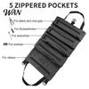 Heavy-duty Tool Pouch Oxford Cloth Organizer Bag for Car Multi-Function Portable Storage with 5 Zippers Back Seat Hanging Auto Repair Zipper Partition