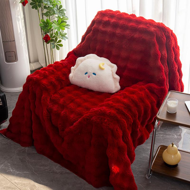 Plush sofa blanket comfortable soft bubble plush bedroom living room non-pilling non-shrinking blanket