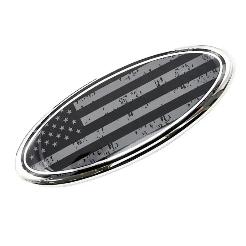 12.5X5CM Car Front Grille Hood Trunk Logo Sticker For Ford Ranger Kuga Edge Focus Mk3 Fiesta Mk7 Mondeo Mk4 S-MAX F150 Transit