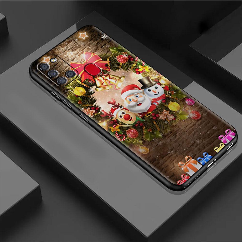 Christmas Santa Claus Case For Samsung Galaxy A52 A12 A51 A53 A33 A71 A32 A31 A21 A01 A11 A22 Black TPU Phone Shell