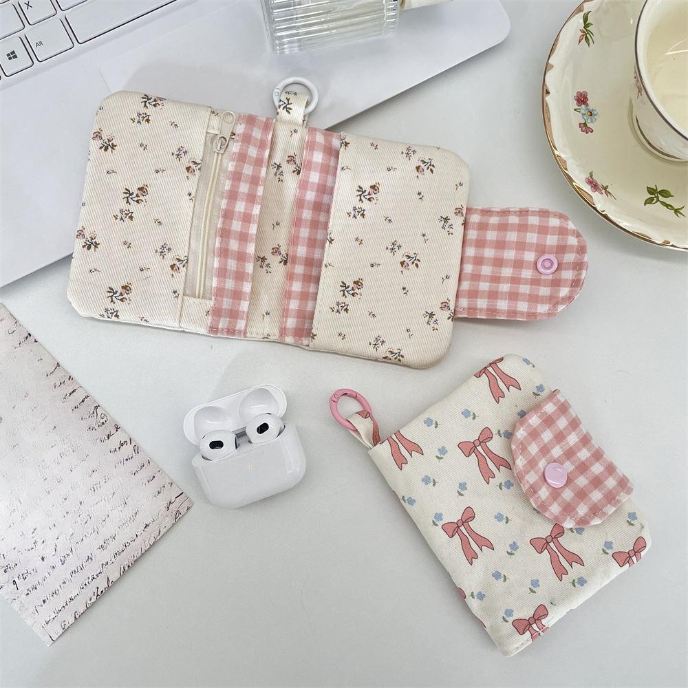 New Sweet Floral Pattern Wallet Coin Purse Cute Purse ID Card Bag Small Wallet Student Card Bag Id Card Holder Coin Wallet