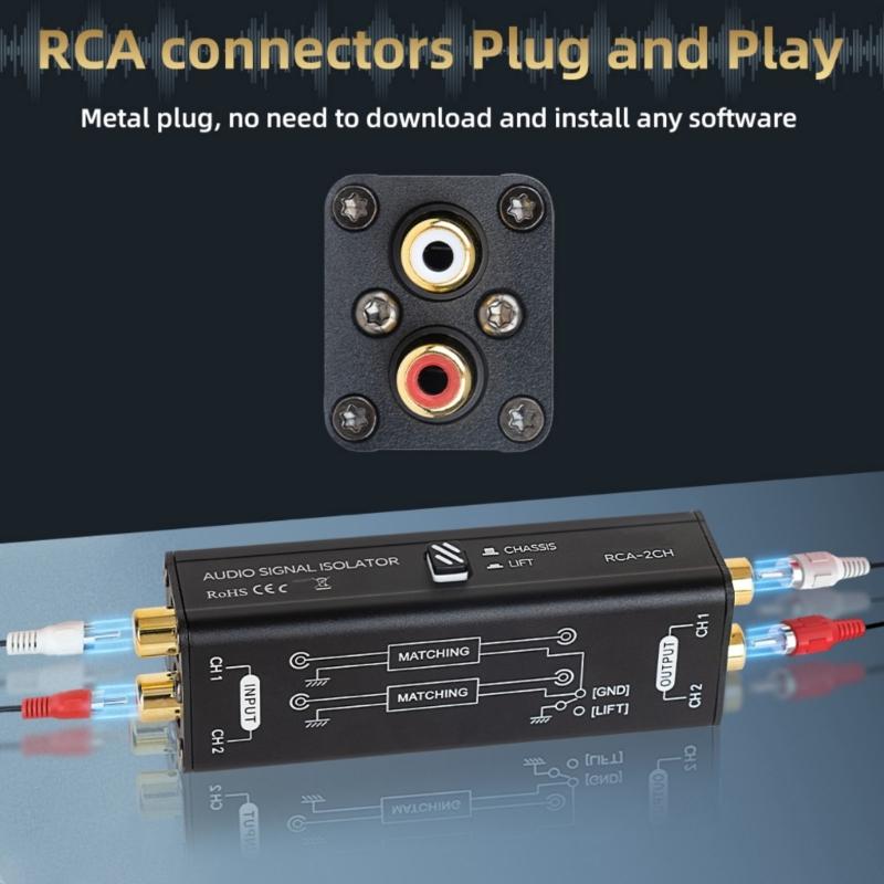 Stereo-Musiksignal-Isolator Line-Isolator mit vergoldeten Steckverbindern für klare Klangübertragungsqualität