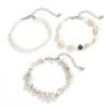 SHIXIN 3Pcs/Set Bohemian Scallop Imitation Pearls Bracelet for Women Summer Beach Multilayer Stacked Bangle Party Jewelry Gifts