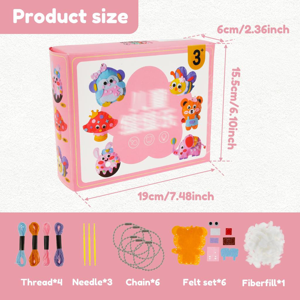 Toy Sewing Kit Easy Sewing Doll Kit for Beginner Handcraft Sewing Fun Learn To Sew Colorful DIY Handcraft Sewing Fun Kits