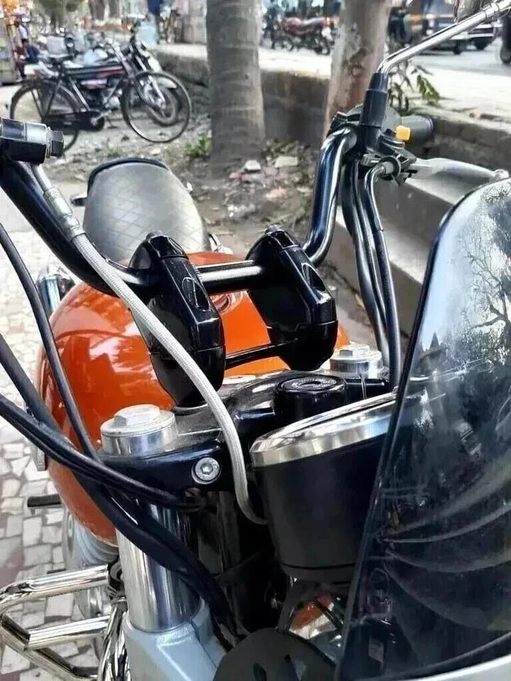 Handle Bar Riser Angled Mount Clamp Set For Royal Enfield Interceptor 650 @Vi