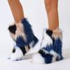 Fashion Female Winter Warm Plush Platform Shoes Furry Faux Fur Bottes Luxury Boots New Fashion Fox Fur Boots Women Fluffy Fur Snow Boots