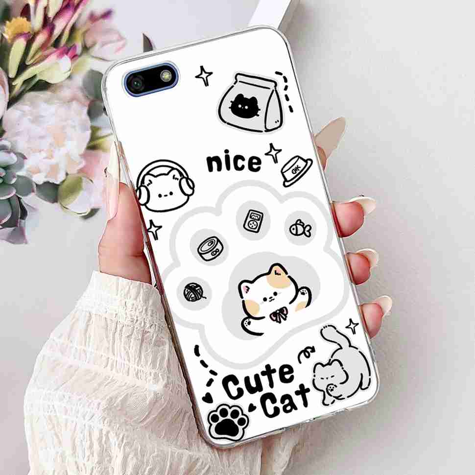 For Huawei Y5 2018 5.45" Case Fashion Butterfly Cute Cat Soft Silicone TPU Cover For Huawei y5 Y5 Prime 2018 DRA-LX2 Phone Cases