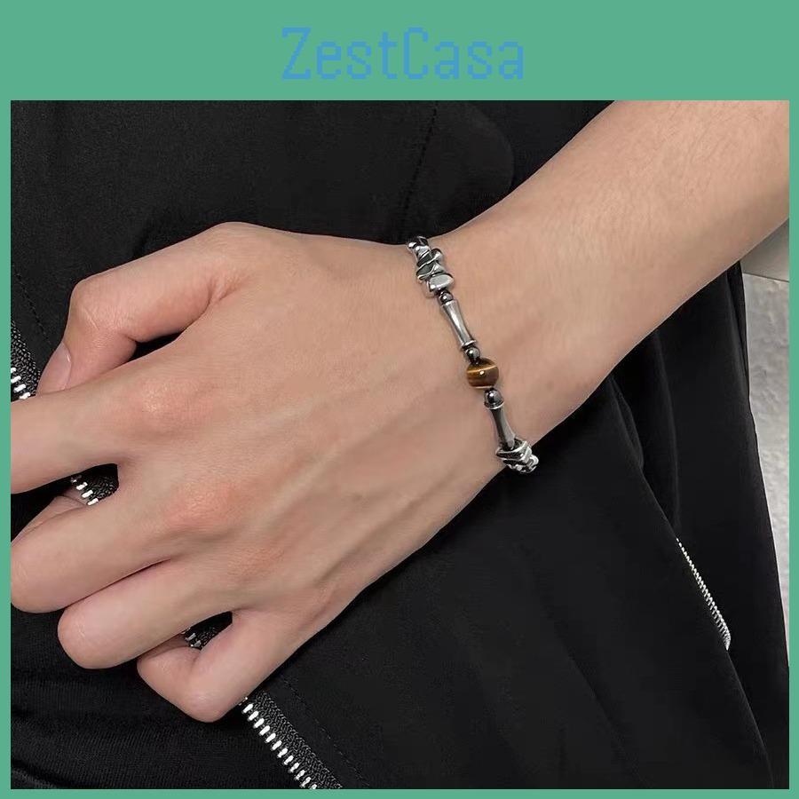 Steel Titanium Bamboo Section Bracelet Elegant Design For Men And Fashionable Women