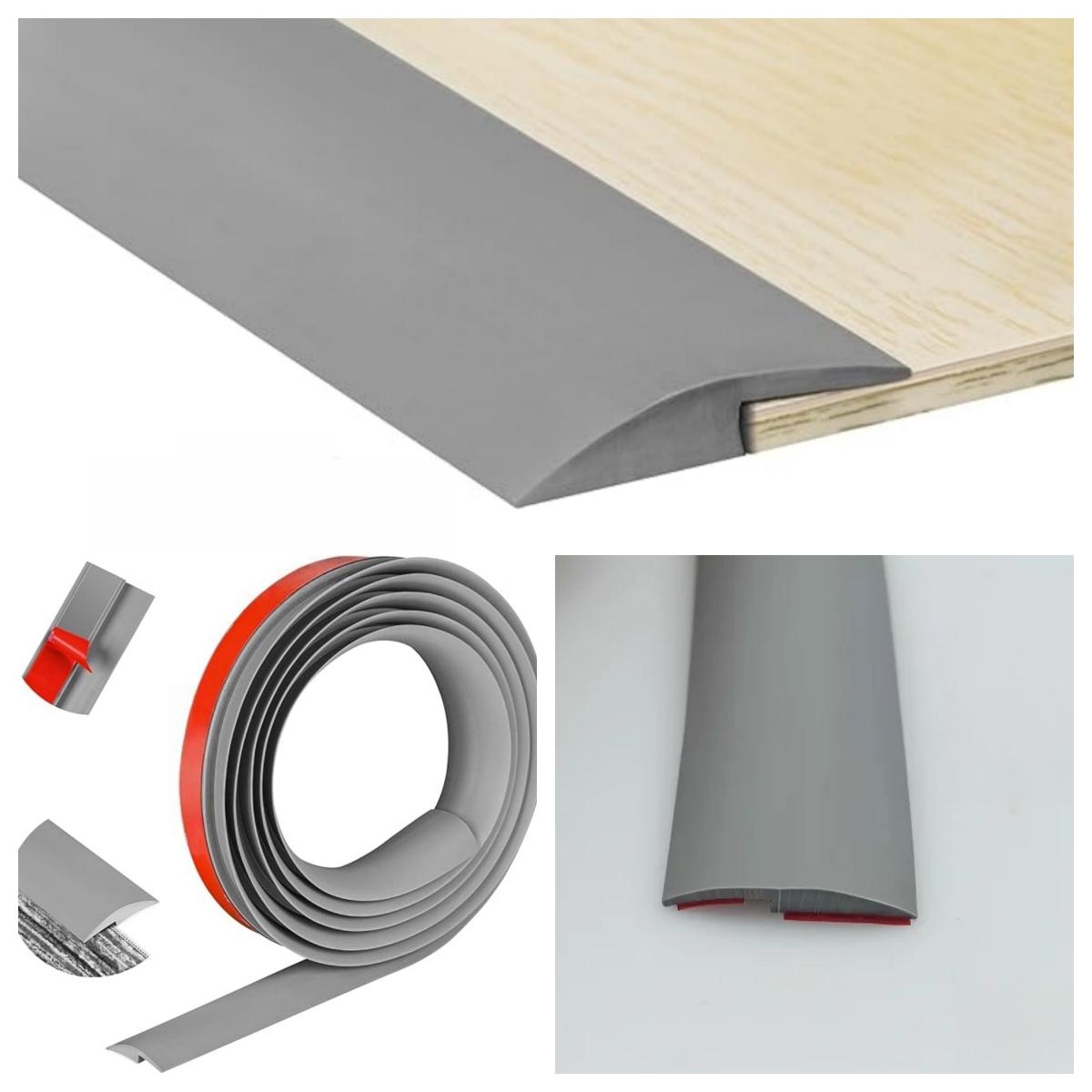 

1pc 1mX3cm Floor transition strip self-adhesive wood grain edge decorative strip Transition strip from carpet to tile floor 1mX3cm серый