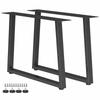 Steel Table Legs, Set of 2, Trapezoidal, Adjustable Glides, 60 x 43 cm, Black
