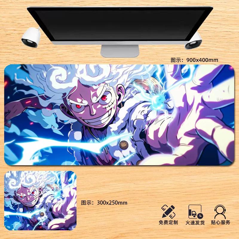Japanese Anime ONE PIECE Leather Mouse Pad Oversized Boys Animation E-sports Game Keyboard Pad Monkey D. Luffy Computer Desk Pad Non-slip Mouse Pad