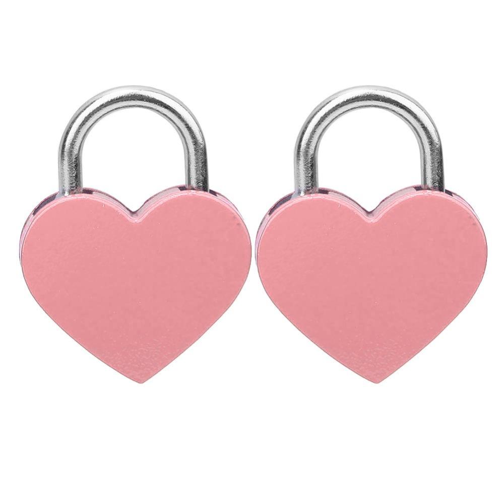 2pcs With Keys Mini Padlock 30x39mm Love Lock Padlock Heart Shaped Padlock  Handbag Decoration