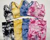 European & American Tie-Dye Seamless High-Waist Tummy Control Yoga Set