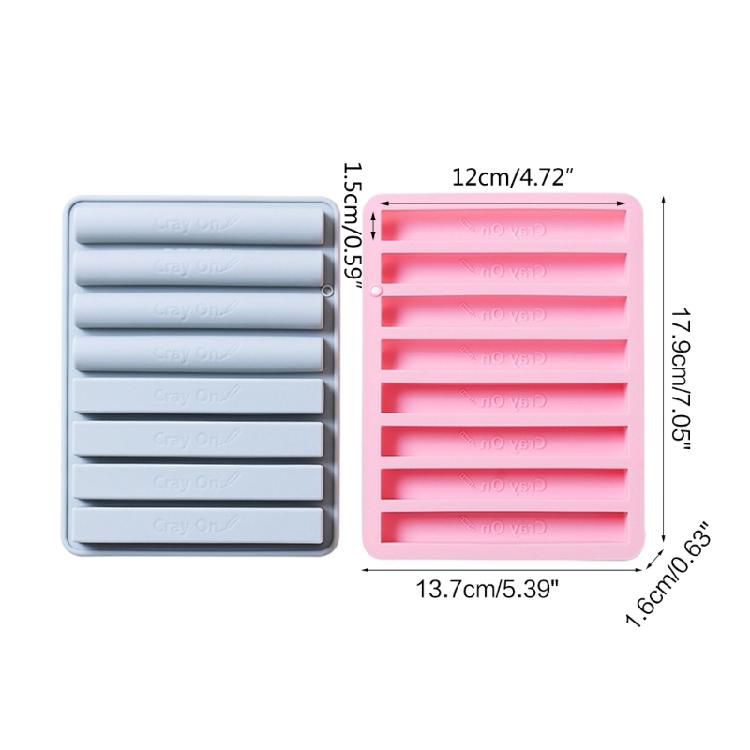 8 Cavities Silicone Chocolate Moulds Crayon Molds Semi-Cylindrical Strip Shaped