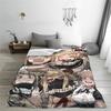 Himiko Toga Tributmuster Gestrickte Decke Fleece Boku No My Hero Academia Manga Superweiche Überwürfe Reise Tagesdecke