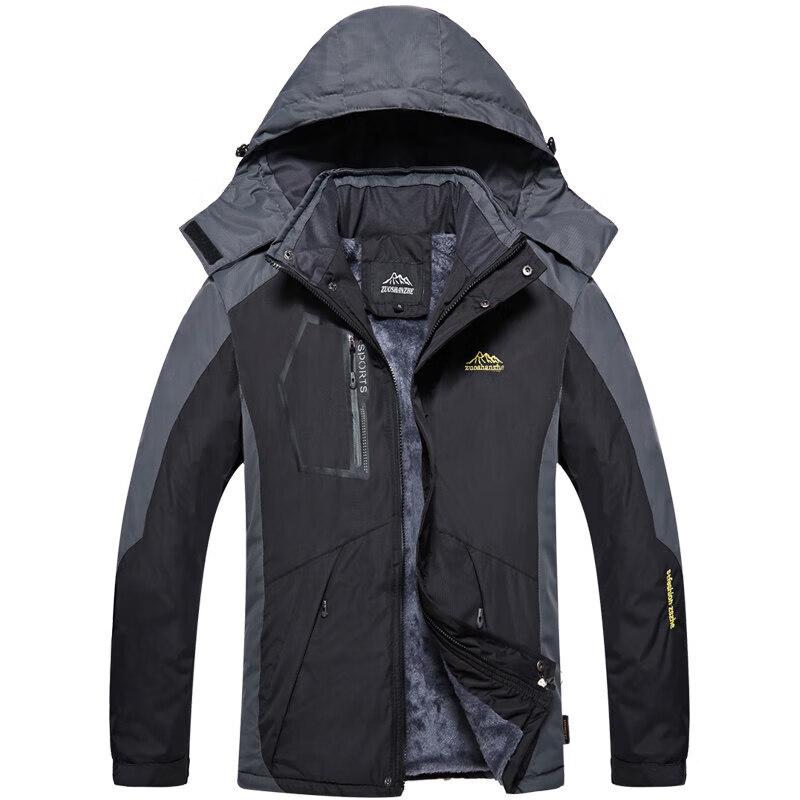 Men s Mid-Length Fleece-Lined Winter Jacket