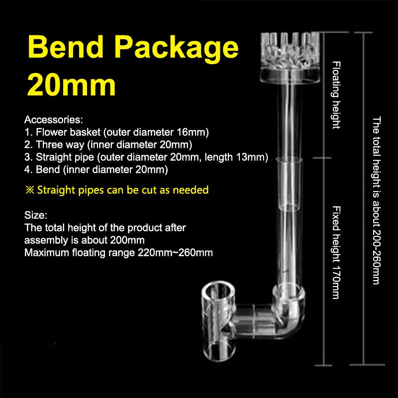 1Set Diy Clear Aquarium Skimmer Acrylic Lily Pipe Spin Inflow Outflow Water Plant Tank Filter Cleaning Fish Tank Accessories