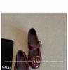 Leather Red French Single Shoes Women Are Beautiful, Not Tired, High Heels, Thick Heels, Retro One-word Buckle Mary Jane Shoes