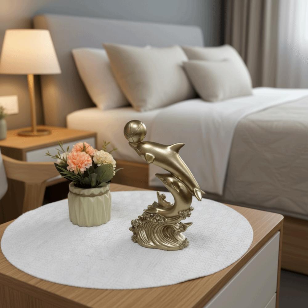 Decorative Dolphin Statue Resin Sea Animal Sculpture Handicrafts Golden Dolphin Ornaments  Gift