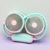 Portable Cartoon Pocket Fan: USB Rechargeable, Hanging Neck, Desktop Use, Ideal for Students & Outdoor Activities
