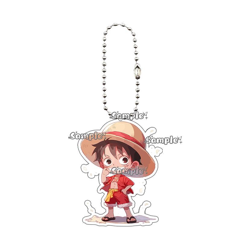 Cartoon Zoro Usopp Luffy Anime Characters Acrylic Keychain Ornaments Fashion Cool Figure Charm Backpack Accessories Keyring Toys