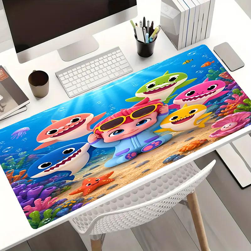Shark Theme Mouse Pad, Non Slip Rubber Base, Multifunctional Office & Home Decor, Perfect for Workspace Personalization.