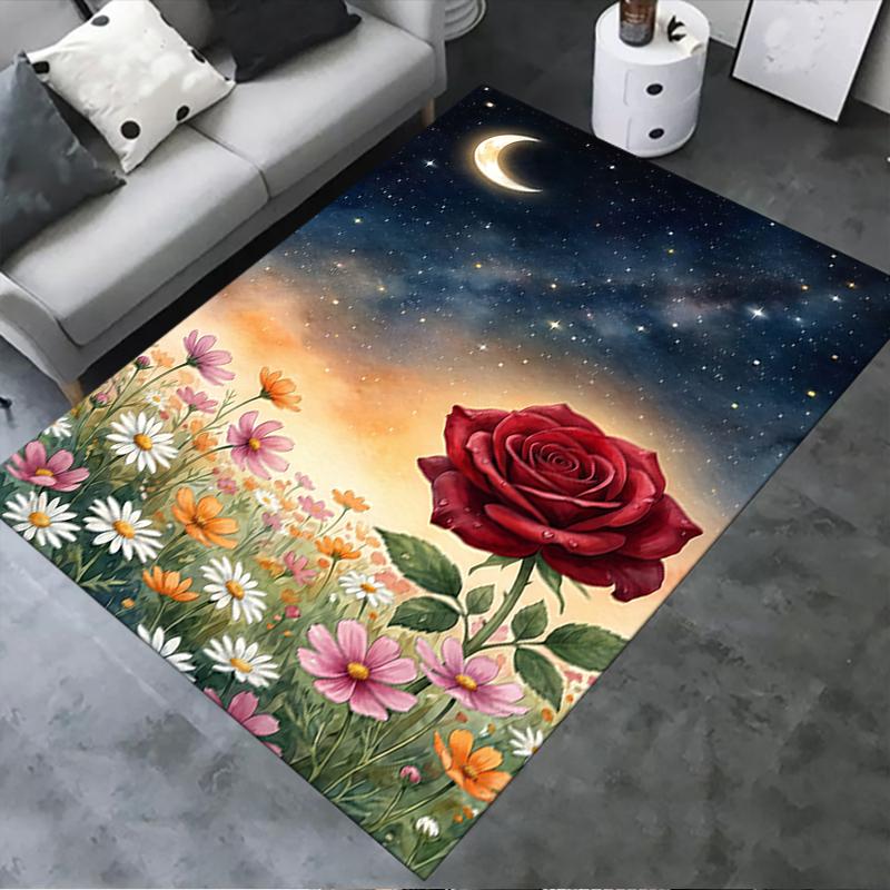 2025 New Rose Carpet Rug for Living Room Bedroom Home Sofa Decoration,Kids Play Non-slip Floor Mat