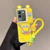 KEYSION Cute Ear Cartoon Case for VIVO V29e 5G with Lanyard Soft Silicone+PC Shockproof Phone Back Cover for VIVO V29e
