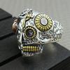 Anel de Moda Punk Caveira Dupla Face Retrô Anel Dominador Masculino