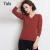 Yalu Women's 100% Sheep Wool V-neck Sweater