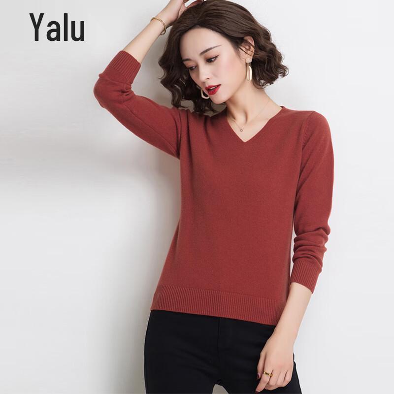Yalu Women's 100% Sheep Wool V-neck Sweater