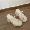 Fashion 2025 Summer Chunky Women Clip Toe Slipper Fashion Elegant Platform Wedges Heel Slides Ladies Gladiator Beach Sandalias Flip Flop