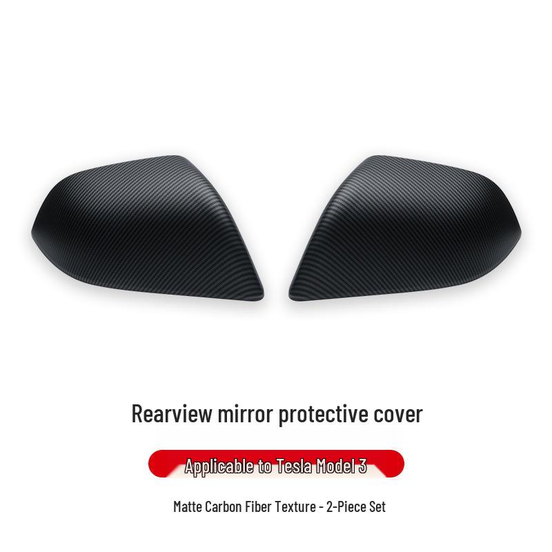 Tesla Model 3/Y Carbon Fiber Texture Rearview Mirror Protective Cover