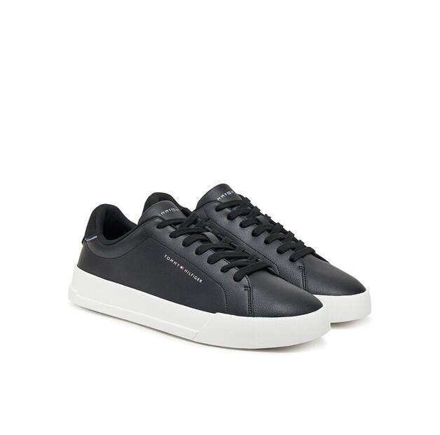 Мужские кроссовки Tommy Hilfiger Th court lth detail ess fm0fm05367 чёрные