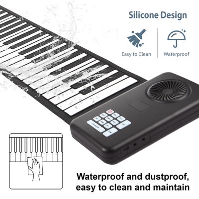 88 Key Portable Piano Handroll Electronic Piano Environmental Silicone Foldable Piano Home Practice Professional