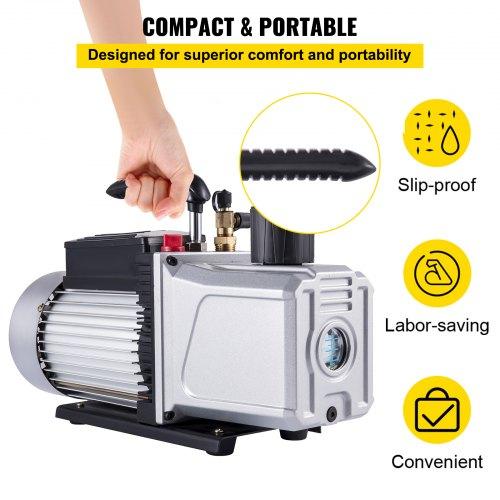 VEVOR Vacuum Pump Single Stage 340 L/min(12CFM) Inlet port 1/4