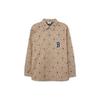 MLB Boston Red Sox Letter Logo All Over Print Polo Button Diamond Pattern Loose Long Sleeve Shirt Unisex Shirts Brown 3AWSM0231-43SAL