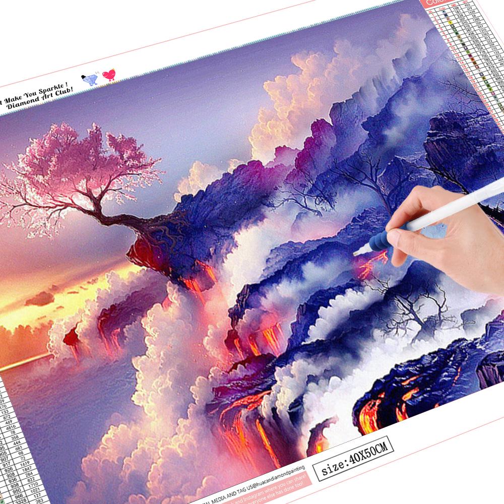 

5D DIY Алмазная картина облака Пейзаж Алмазная вышивка Пейзаж Вышивка крестом Домашний декор 45*60 cm