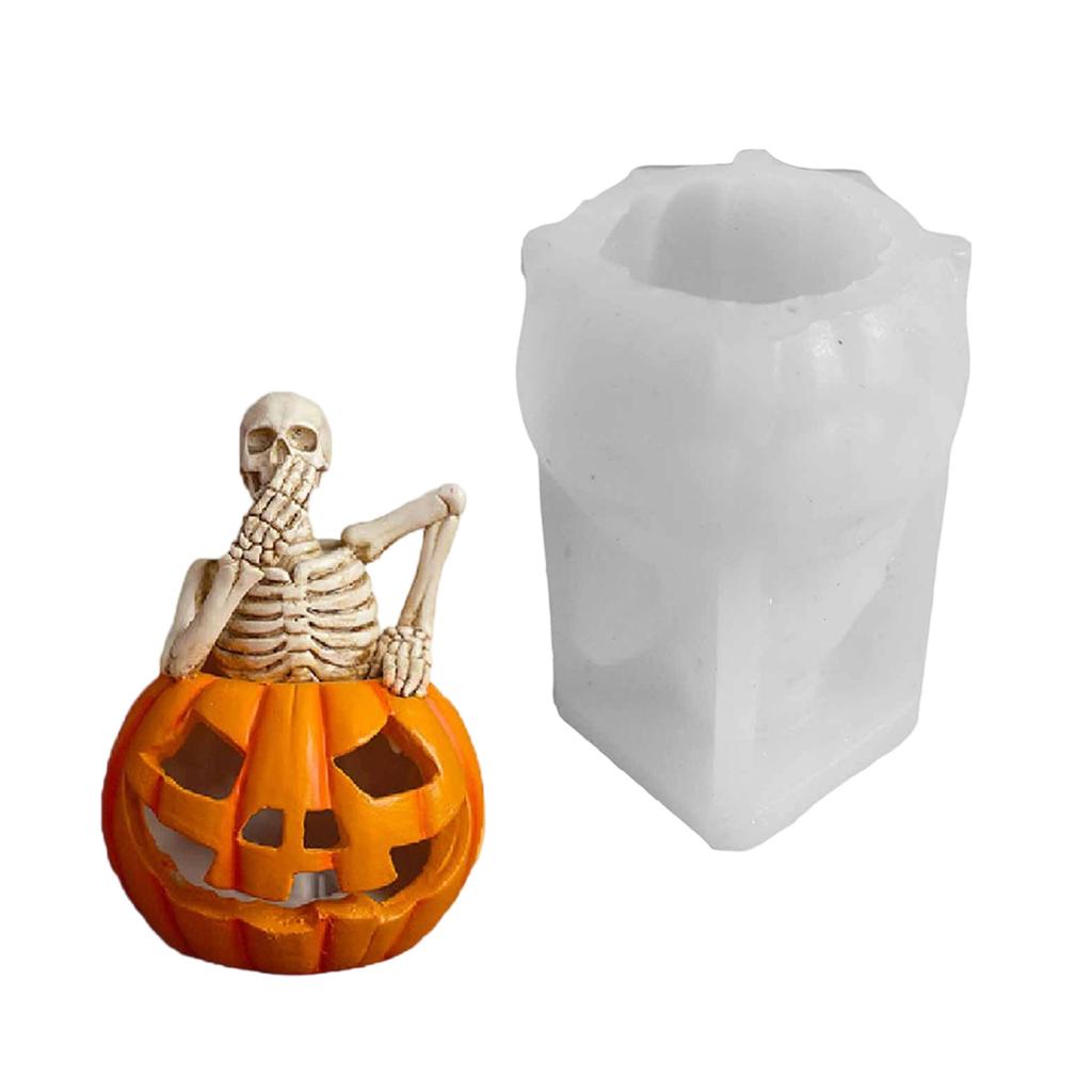 3D Skeleton Candle Mould Halloween Silicone Molds Pumpkins Castings Molds Handmade Plasters Molds Craft Supplies