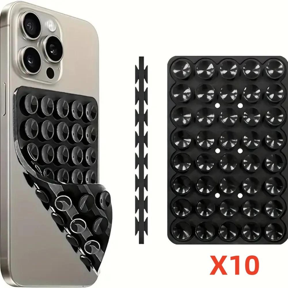 

10 Pcs/pack Silicone Suction Phone Case Mount Non Slip Suction Cup Phone Stand Mixed Color Phone Holder for Selfies and Videos