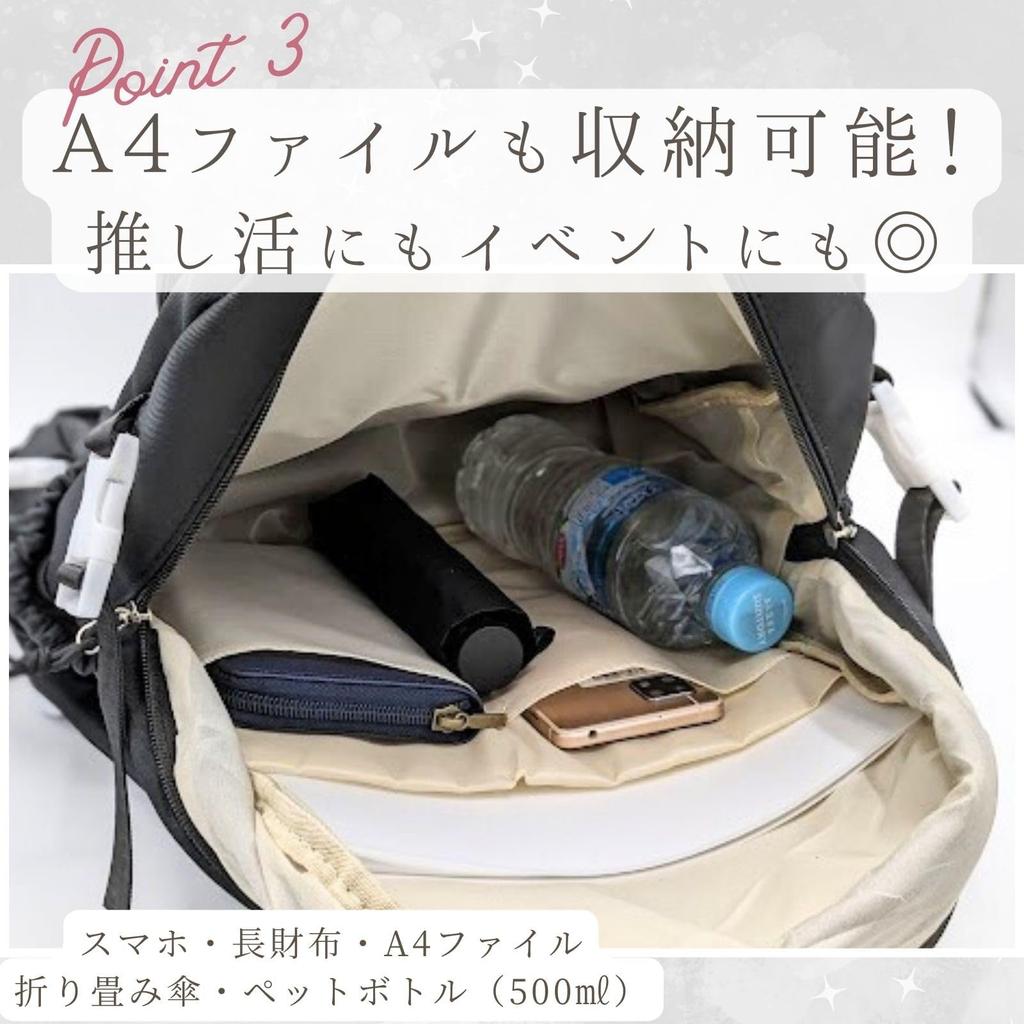 Ita Large Large Oshikatsu A4 Everyday Events [Harujio] Bag, Backpack, Capacity, Capacity, Backpack, Size, Transparent, Black, White, Clear, Oshikatsu,