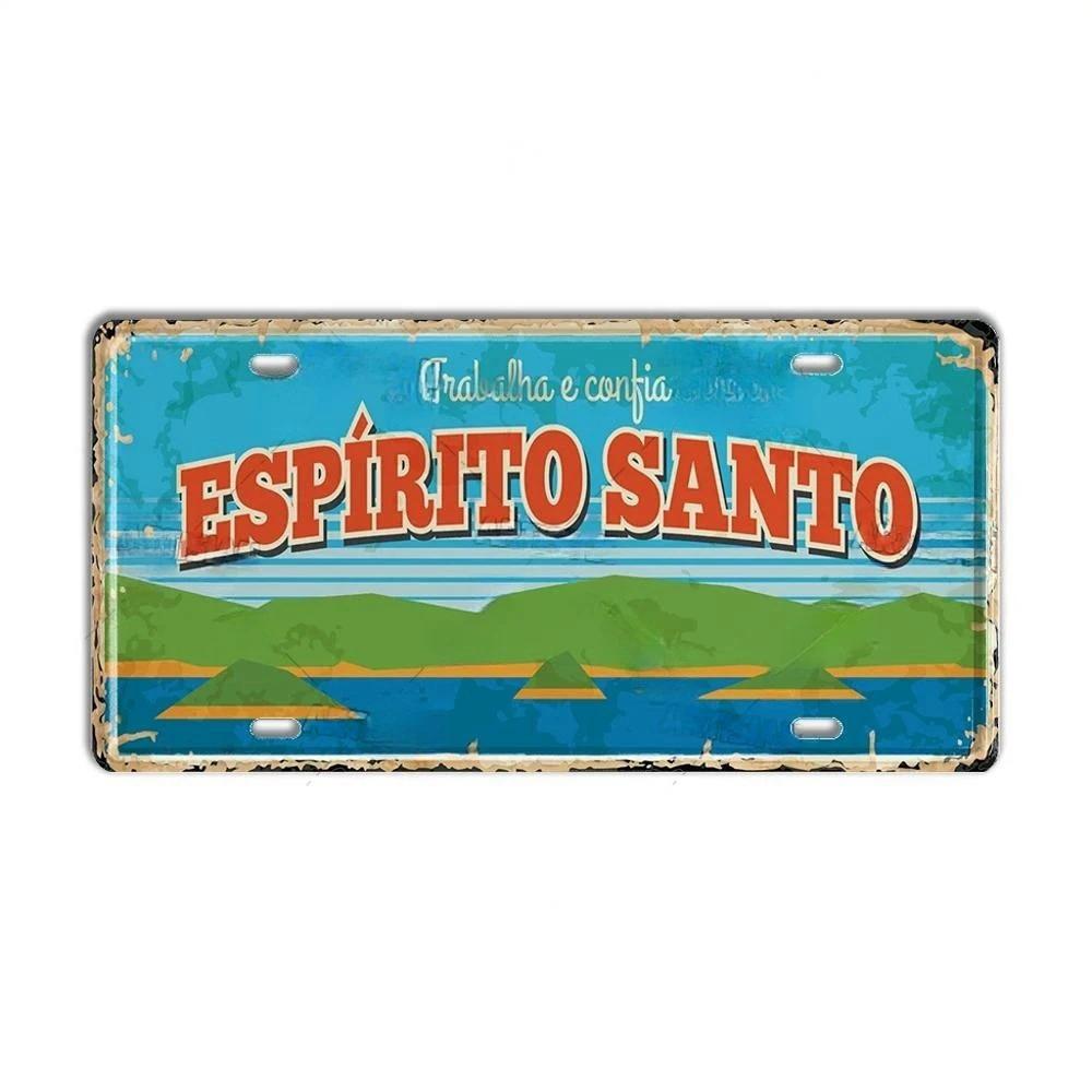 

Vintage Brazil Brazilian Cities License Plate Style Aluminum Metal Sign Retro South American Travel Souvenir Wall Art Decor fo 15x30cm(5.9x7.8inch)