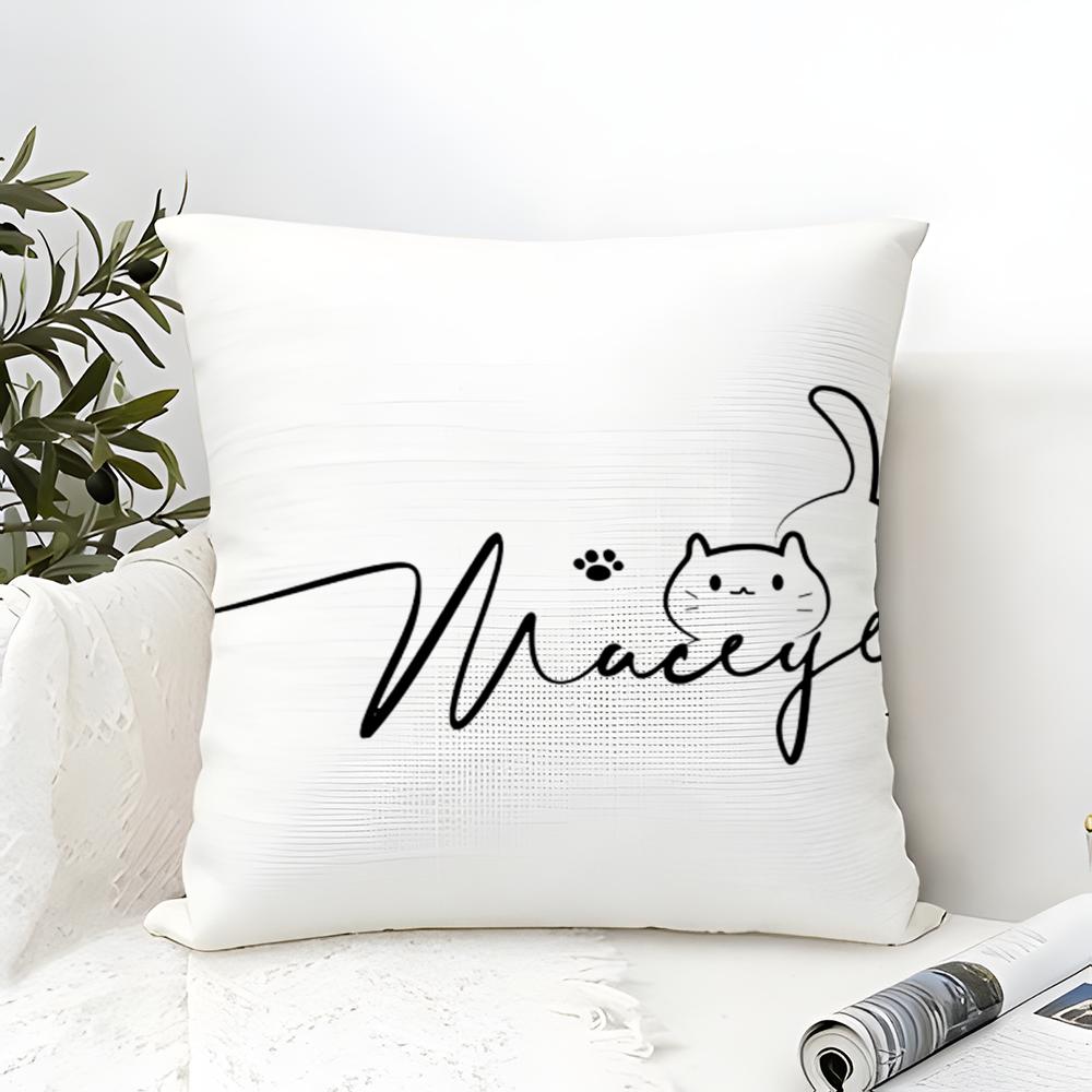 

Artistic Animal Signatures Pillow Case Cotton Linen Fabric Square Zipper Pillowcase Home Decorative Living Room 30X30cm